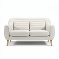Divano bianco in tessuto con cuscini sfoderabili 190 x 90 x 85cm