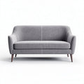Divano grigio in tessuto con dimensioni di circa 150 x 80 x 70cm