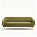 Divano verde scuro in tessuto con struttura in legno dimensioni 180 x 85 x 75cm