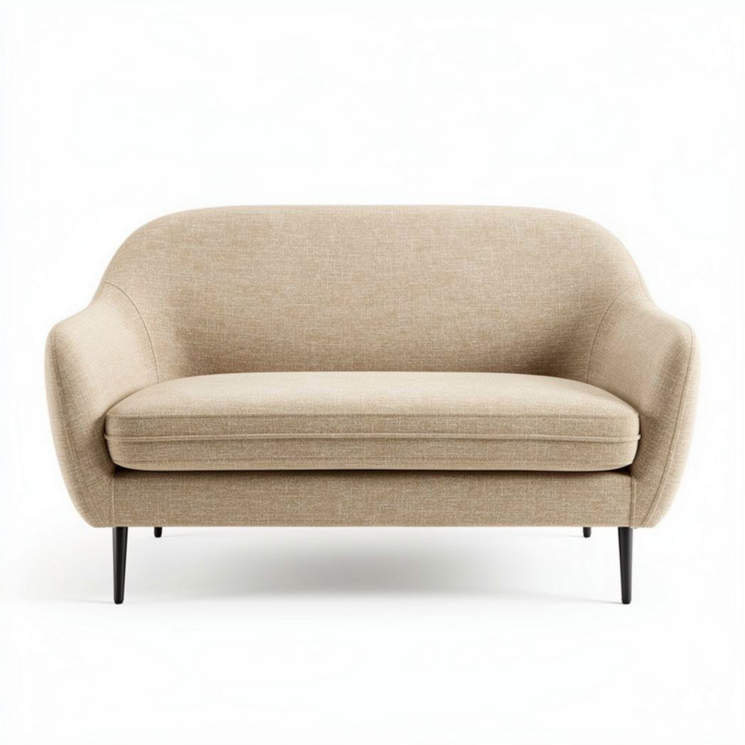 Divano in tessuto beige con struttura in metallo dimensioni 150 x 75 x 85cm