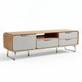 Mobile porta TV in legno e metallo con cassetti bianchi 150 x 40 x 50cm