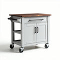 Carrello da cucina in legno e metallo color grigio con ruote 90 x 50 x 85cm